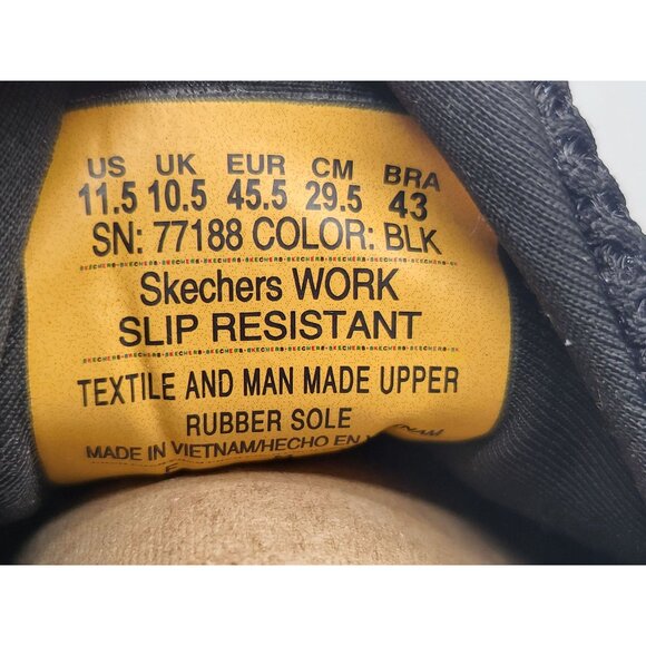 Skechers Work‎ Relaxed Mens Fit Cessnock Slip-Resistant Sneakers Black Sz 11.5 - Picture 8 of 11